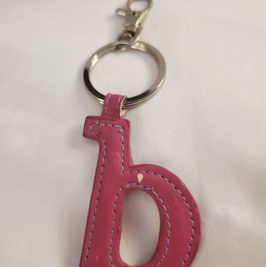 Leather Key Ring Letter B